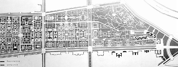 1956_Проект планировки кварталов (справа налево) ¦ 25, 2, 1, 13 и 14 Юго-Западного района